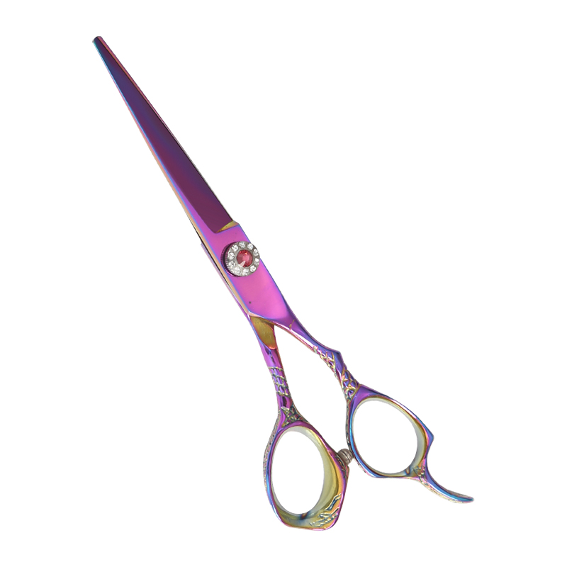 Seria de foarfece pentru tuns cu mâner floral colorat placat cu titan de 6,0 inci